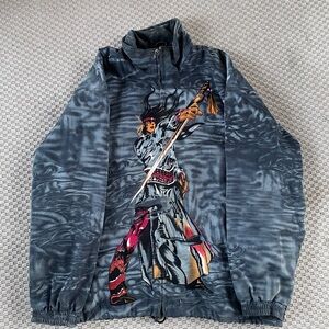 Vintage UF-10 liquid metal samurai graphic coat puffer jacket